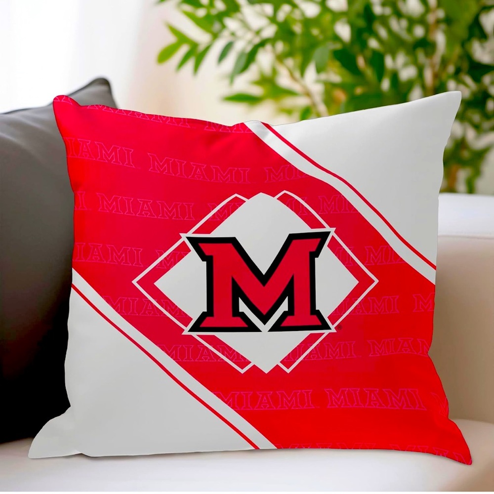 NCAA Miami Ohio Redhawks Diamond Boxed Décor Throw Pillow